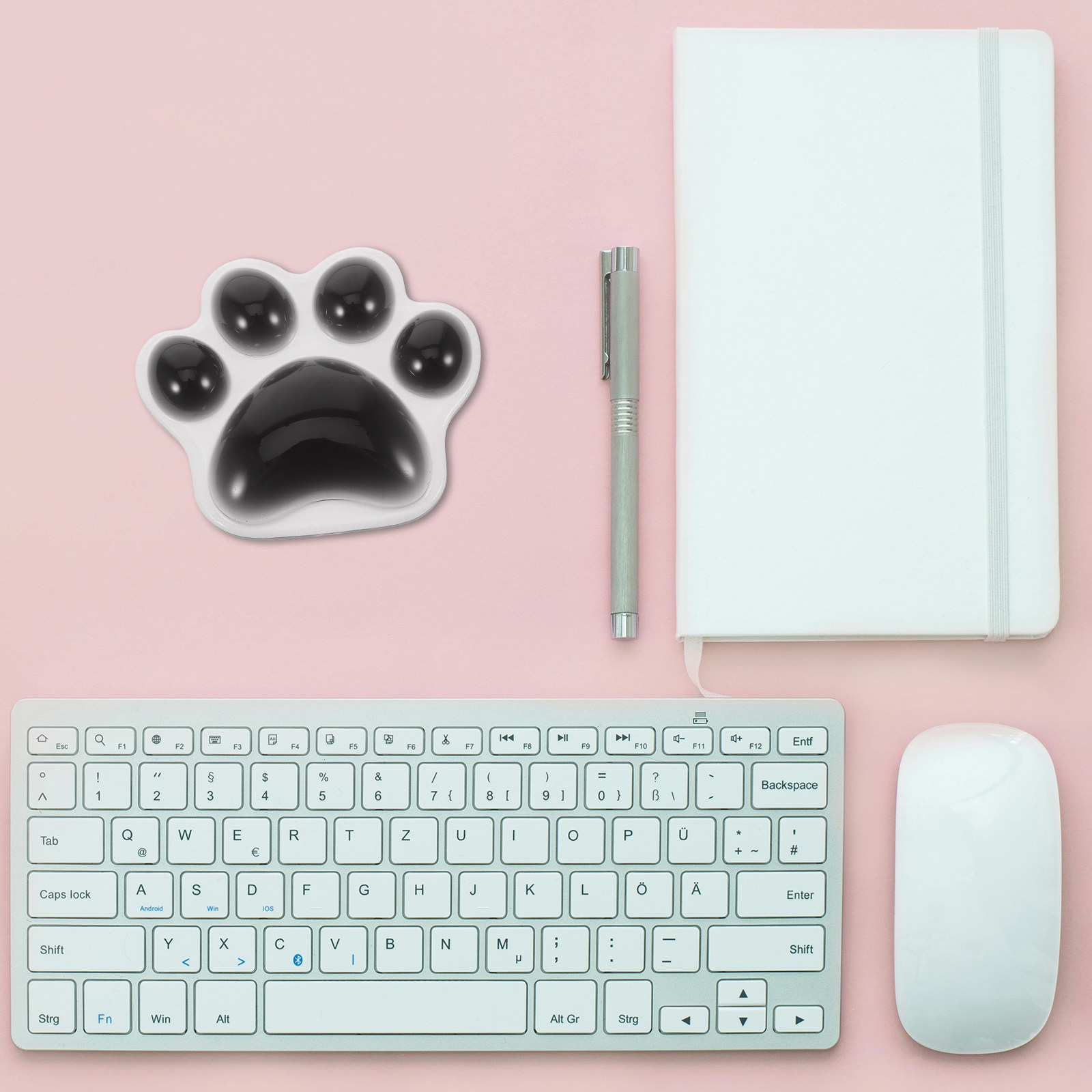 Keyboard Gaming Transparent - Ergonomic Transparent Silicone Cat Paw Mouse