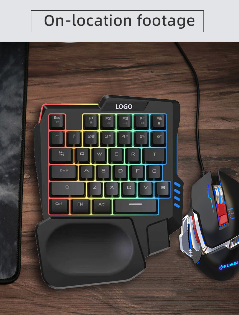 Gaming Keyboard Mobile - RGB Backlit One Hand Gaming Keypad,