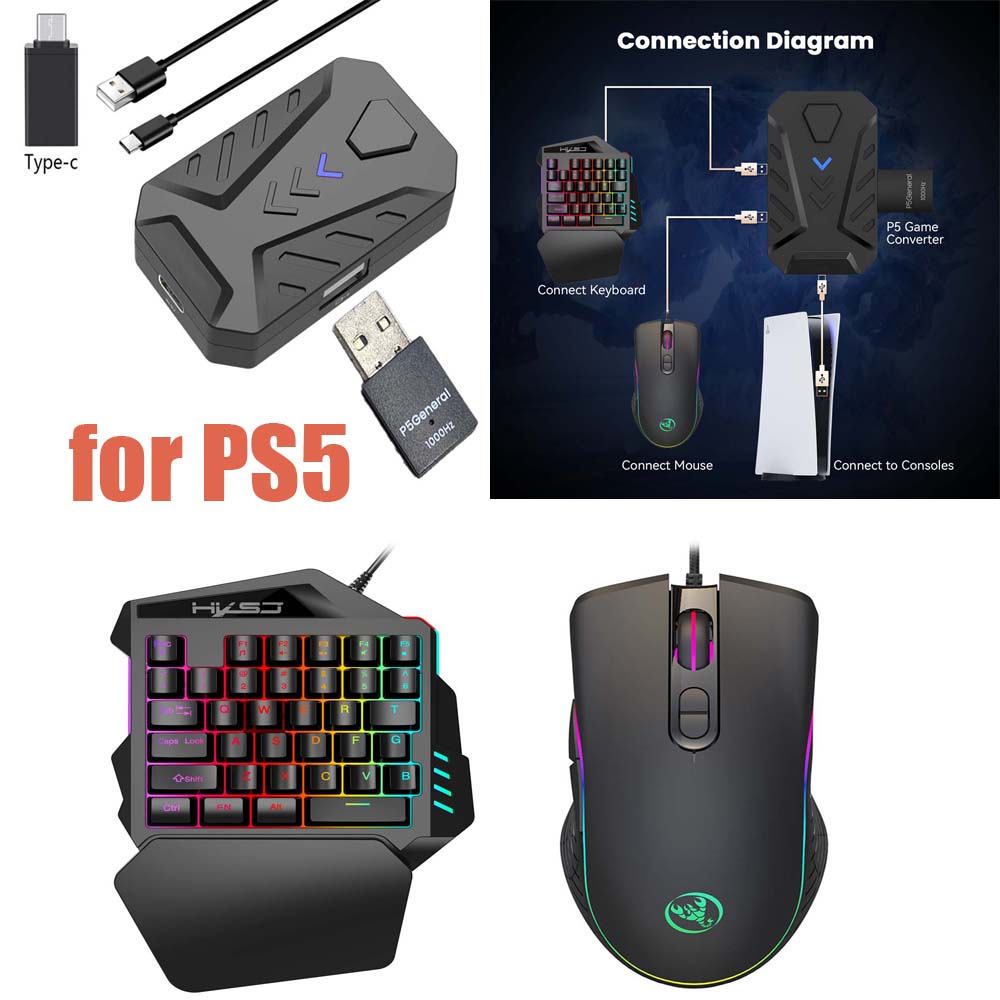 Gaming Keyboard Mouse Set - for PS5 Gaming Keyboard Mouse Combo