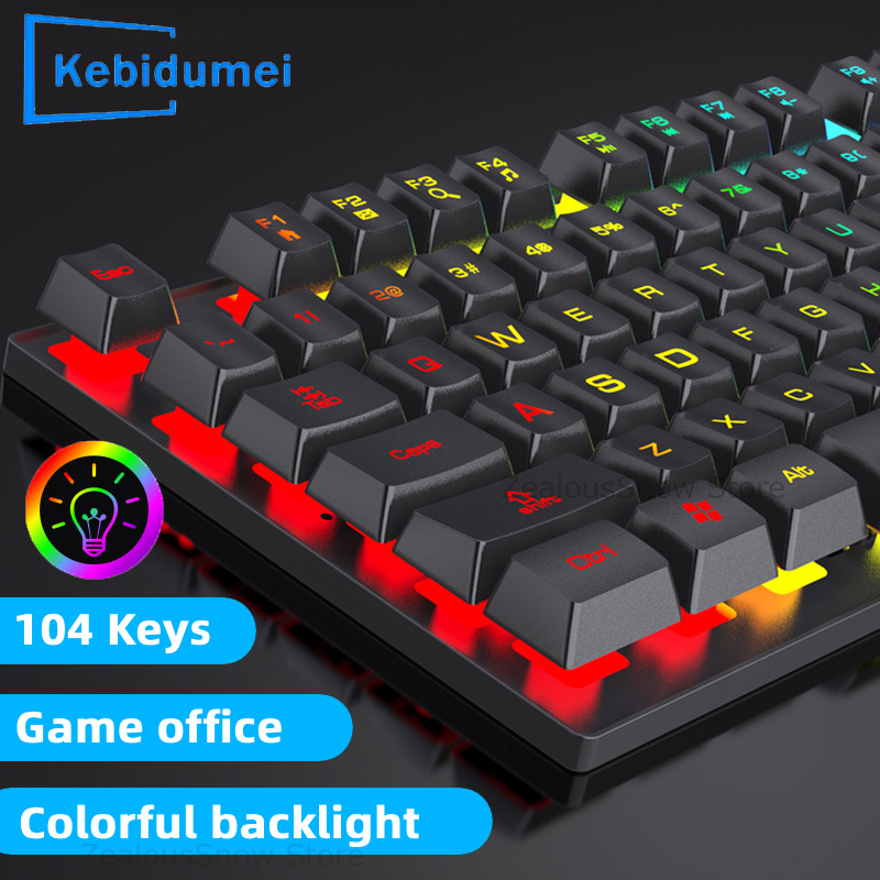 Gaming Keyboard Budget - RGB Wired Mechanical Keyboard 104 Keys