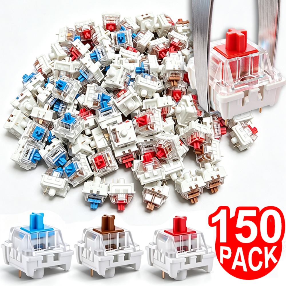 1-150Pcs 3 Pin DIY Mechanical  - Gaming Keyboard Blue avaliação e preço