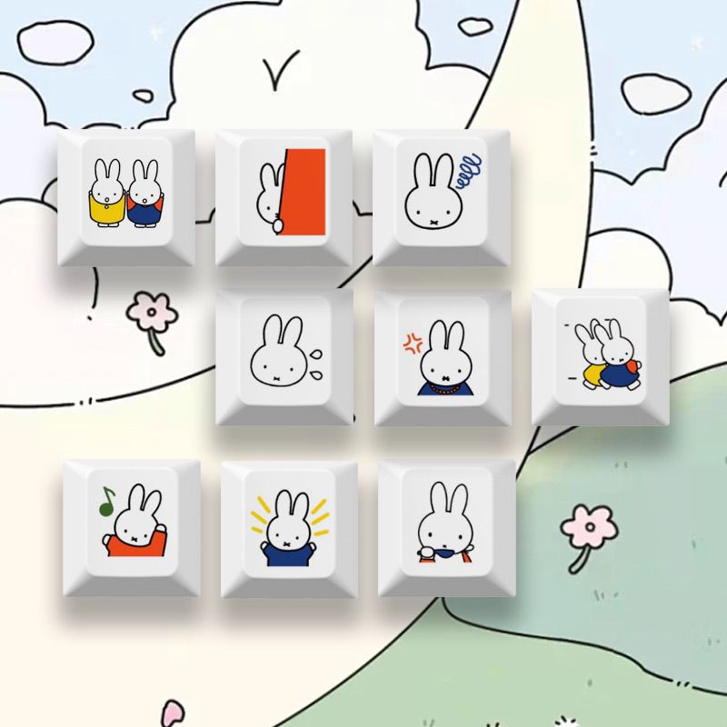 New Miffy rabbit cartoon cute  - Gaming Keyboard Mechanical avaliação e preço