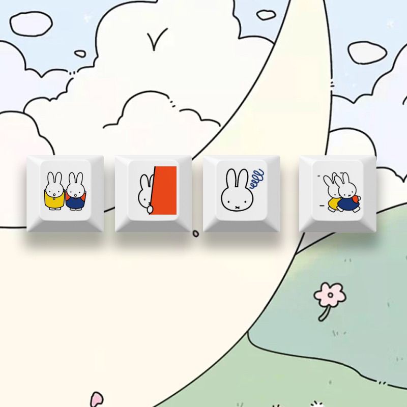 New Miffy rabbit cartoon cute  - Gaming Keyboard Mechanical avaliação e preço