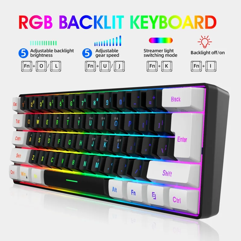 Keyboard and Mouse 60% Compute - Gaming Keyboard Mouse Set avaliação e preço