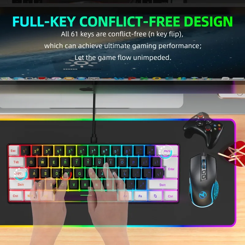 Keyboard and Mouse 60% Compute - Gaming Keyboard Mouse Set avaliação e preço