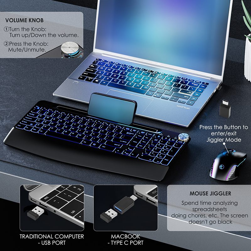 2.4G&Type-C Wireless Keyboard  - Gaming Keyboard No Rgb avaliação e preço