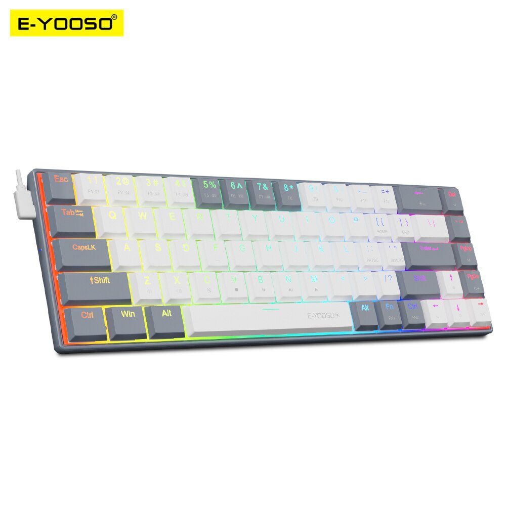 E-YOOSO A68 RGB Mini Slim USB  - Gaming Keyboard Mobile avaliação e preço