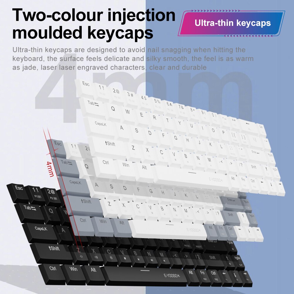 E-YOOSO A68 RGB Mini Slim USB  - Gaming Keyboard Mobile avaliação e preço