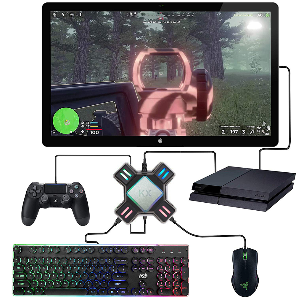KX Adapter for PS4 Controller  - Gaming Keyboard And Mouse For Xbox avaliação e preço