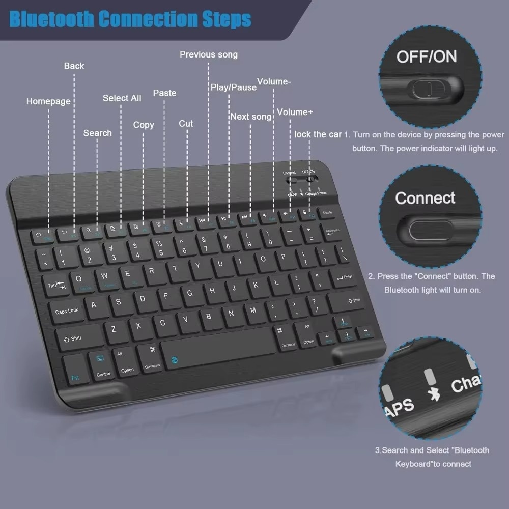 Bluetooth 5.0 Wireless Keyboar - Gaming Keyboard Bluetooth avaliação e preço