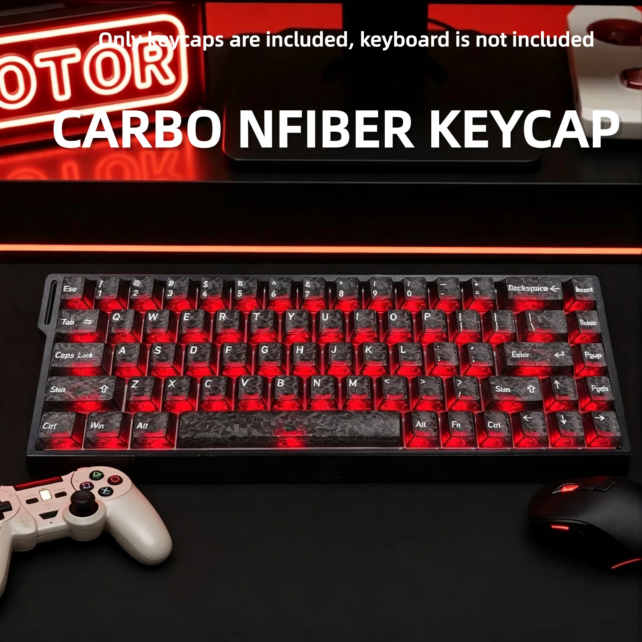 2026 New Forged Carbon Fiber T - Keyboard Gaming Transparent avaliação e preço
