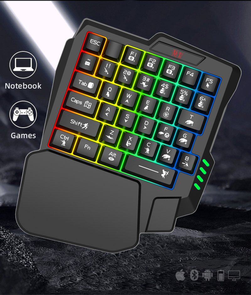 RGB Backlit One Hand Gaming Ke - Gaming Keyboard Mobile avaliação e preço