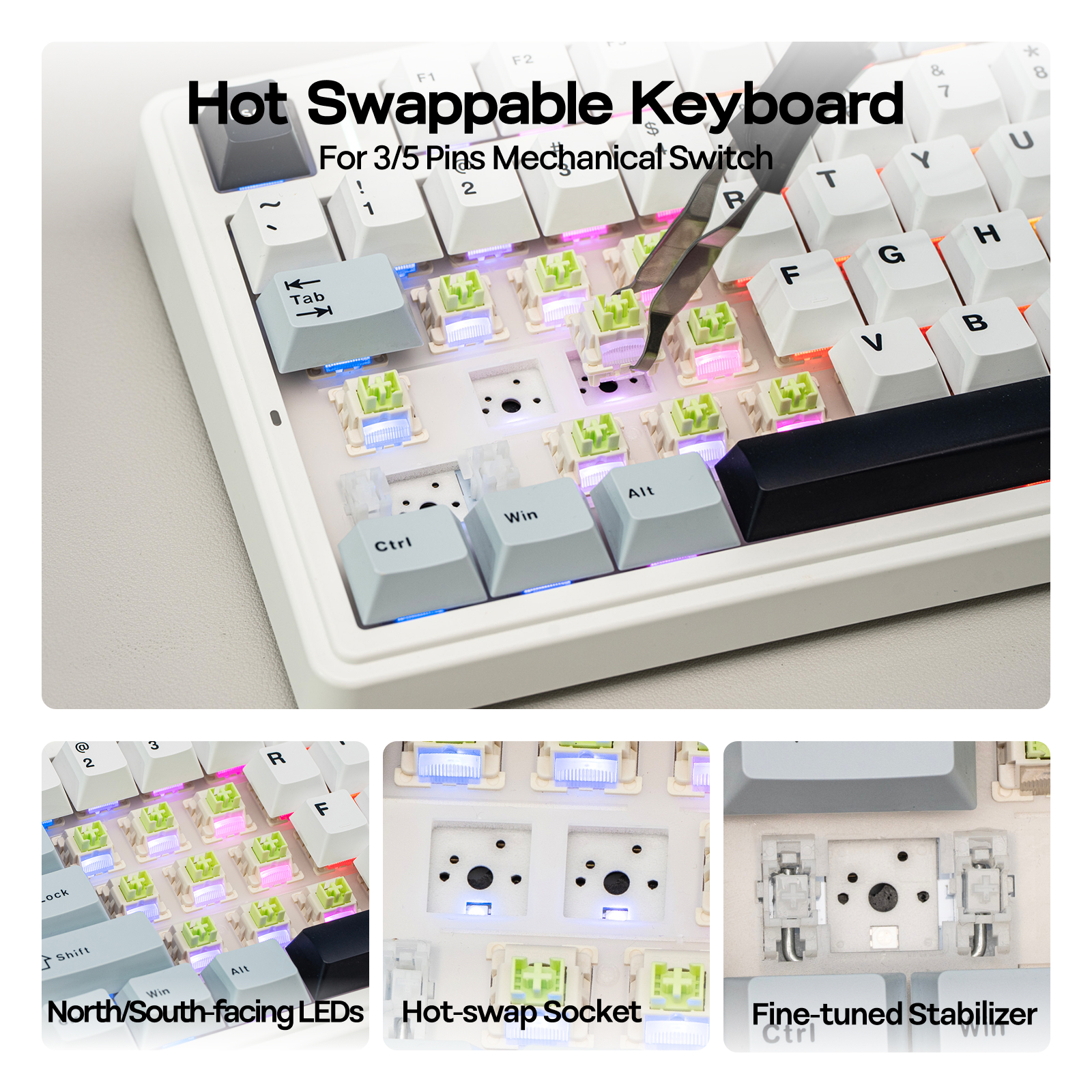 EPOMAKER x AULA F75 75% ANSI H - Keyboard Gaming Transparent avaliação e preço
