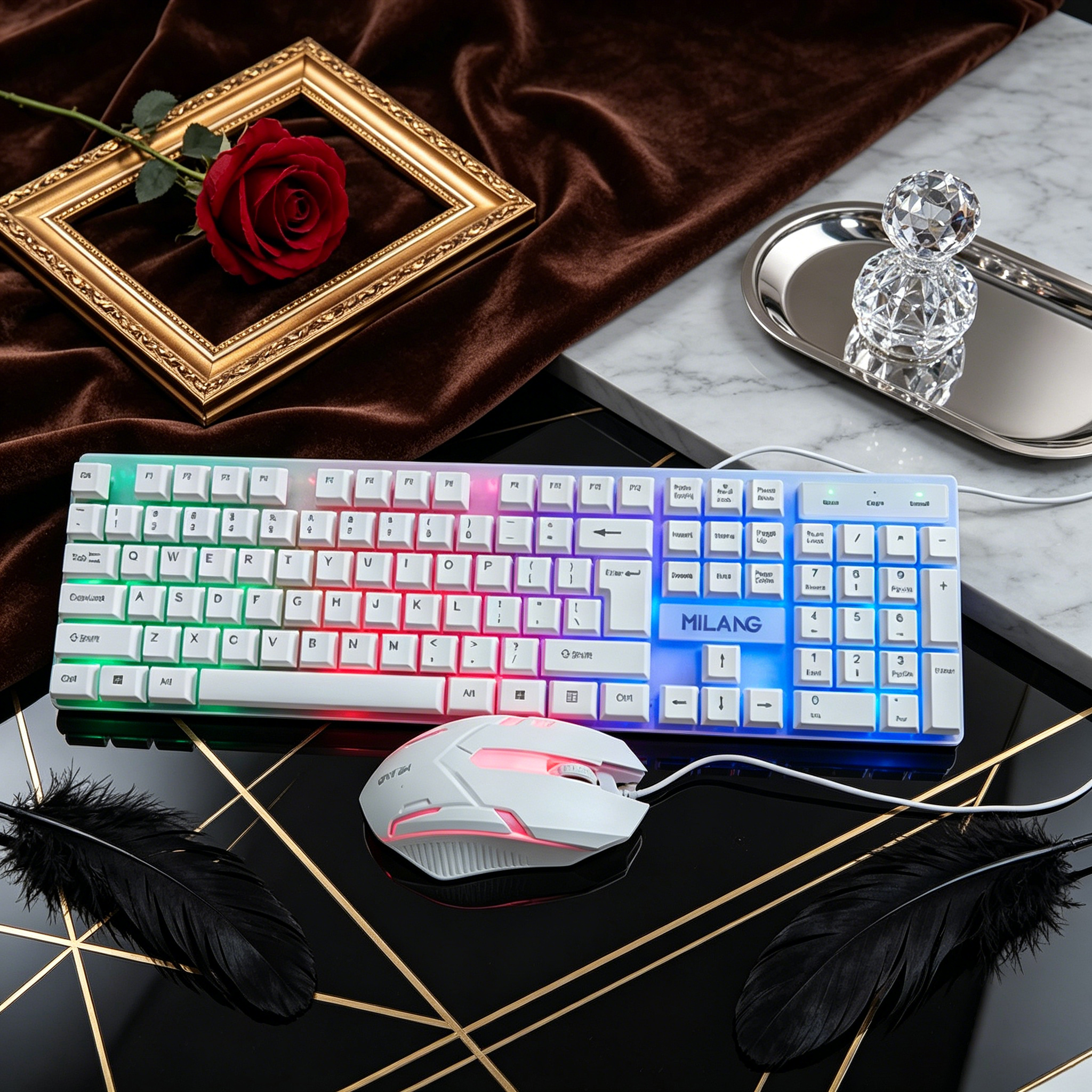 Wired RGB Backlit Keyboard Mou - Gaming Keyboard Mouse Set avaliação e preço