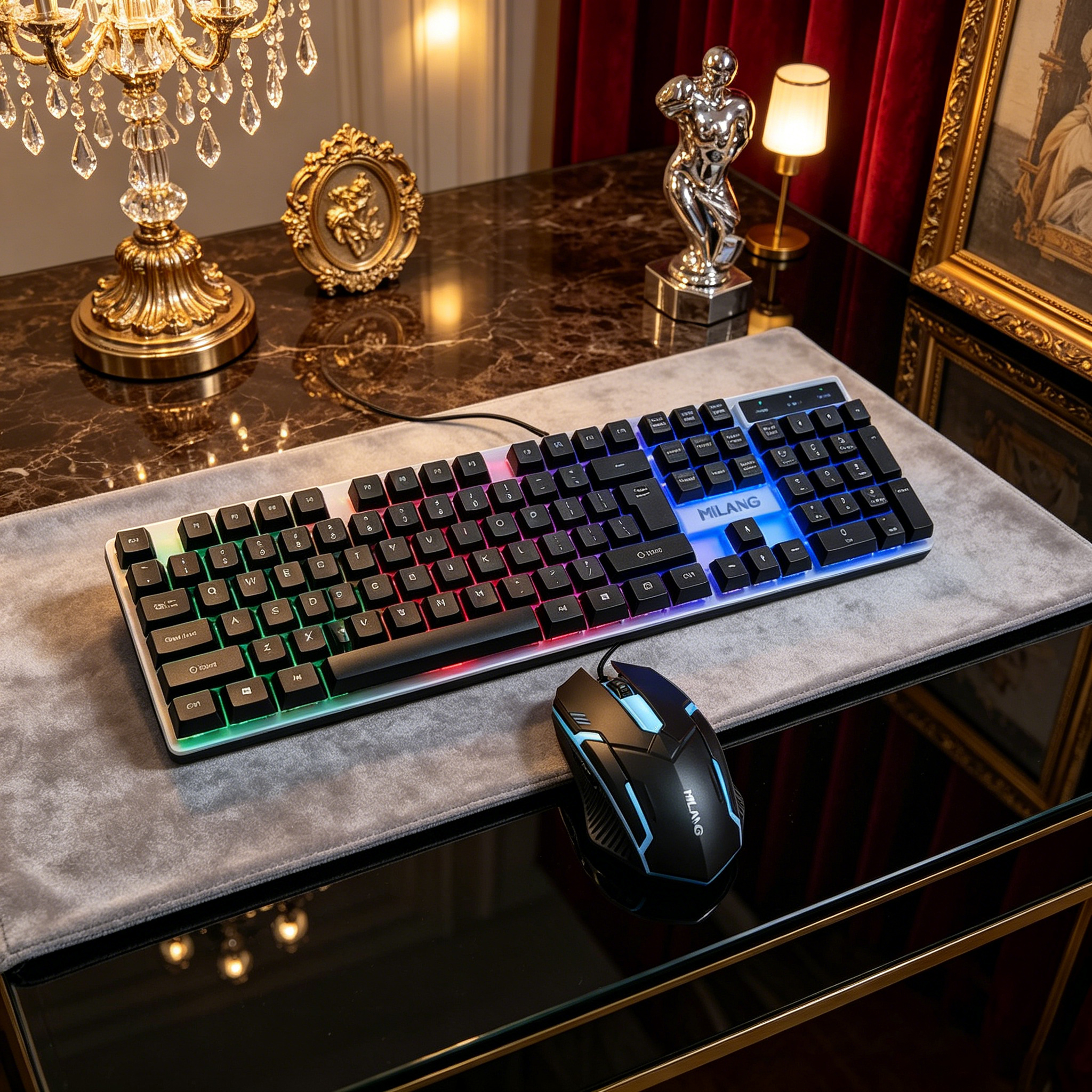 Wired RGB Backlit Keyboard Mou - Gaming Keyboard Mouse Set avaliação e preço