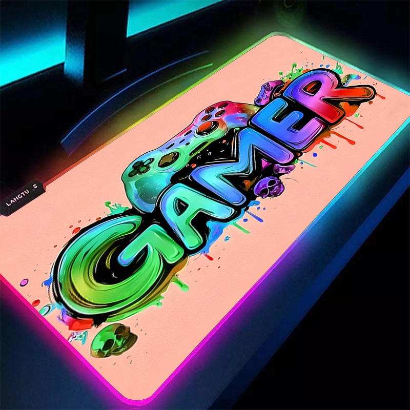 Rubber RGB Mouse Pad Backlight - Gaming Keyboard No Rgb avaliação e preço