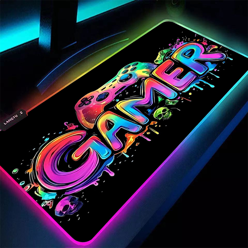 Rubber RGB Mouse Pad Backlight - Gaming Keyboard No Rgb avaliação e preço