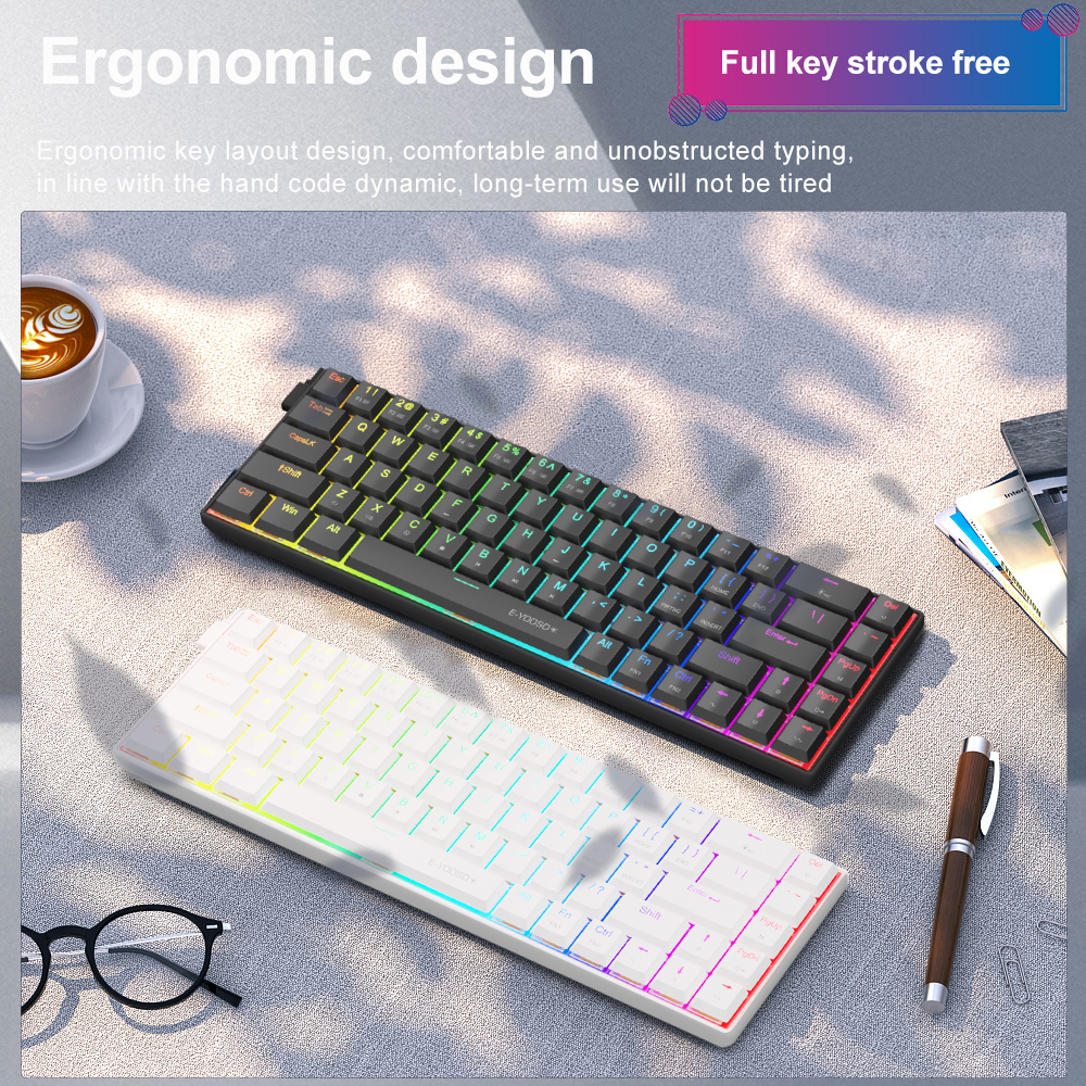 E-YOOSO A68 RGB Mini Slim USB  - Gaming Keyboard Budget avaliação e preço