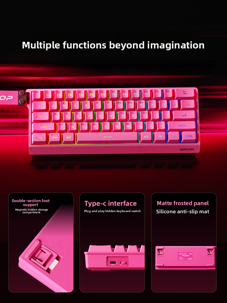 EWEADN F61 Wired Mechanical Ga - Gaming Keyboard Mouse Set avaliação e preço