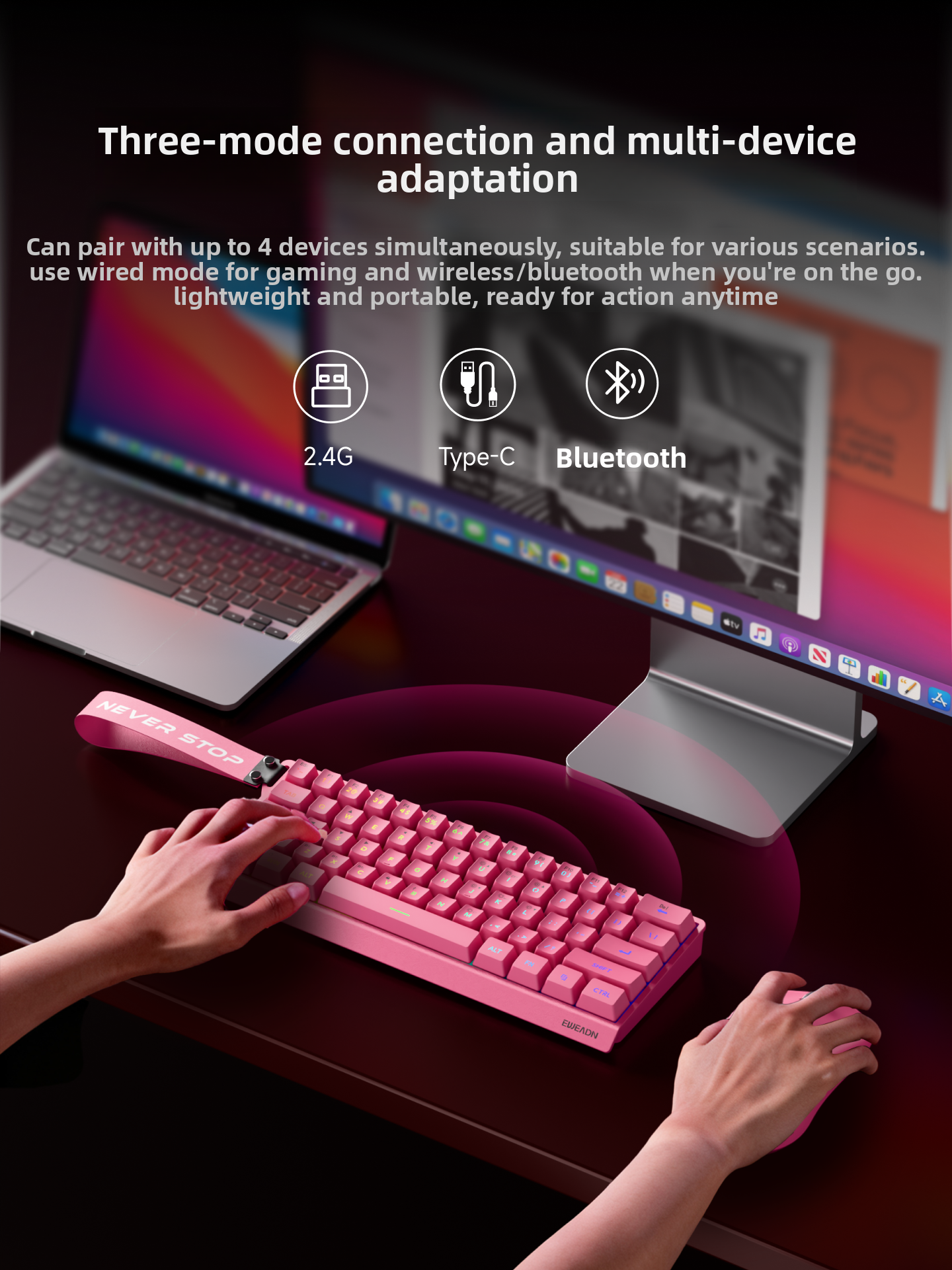 EWEADN F61 Wired Mechanical Ga - Gaming Keyboard Mouse Set avaliação e preço