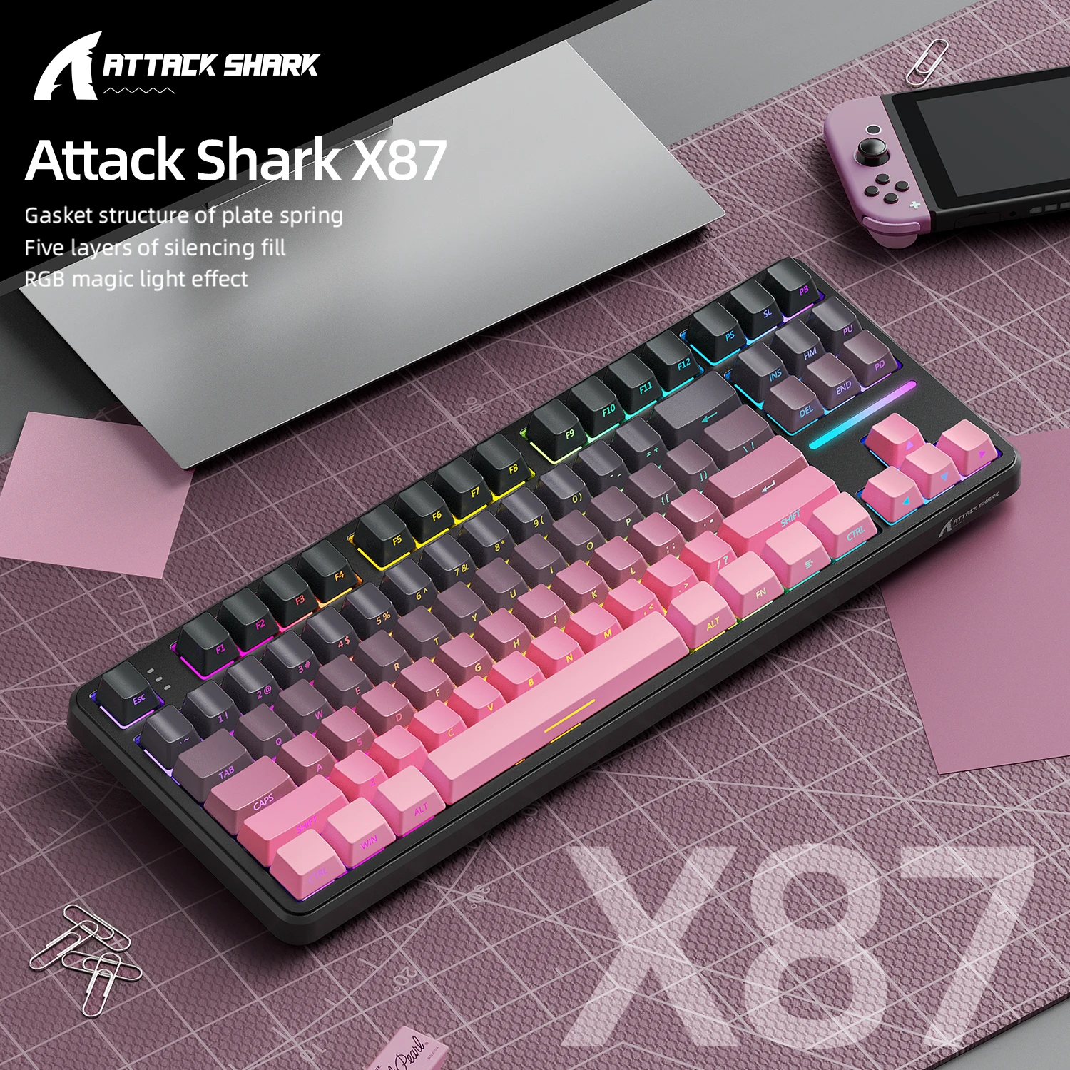Attack Shark X87 Macro Drive G - Gaming Keyboard Bluetooth avaliação e preço