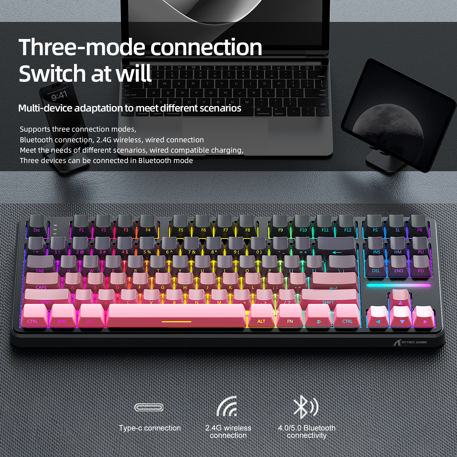Attack Shark X87 Macro Drive G - Gaming Keyboard Bluetooth avaliação e preço