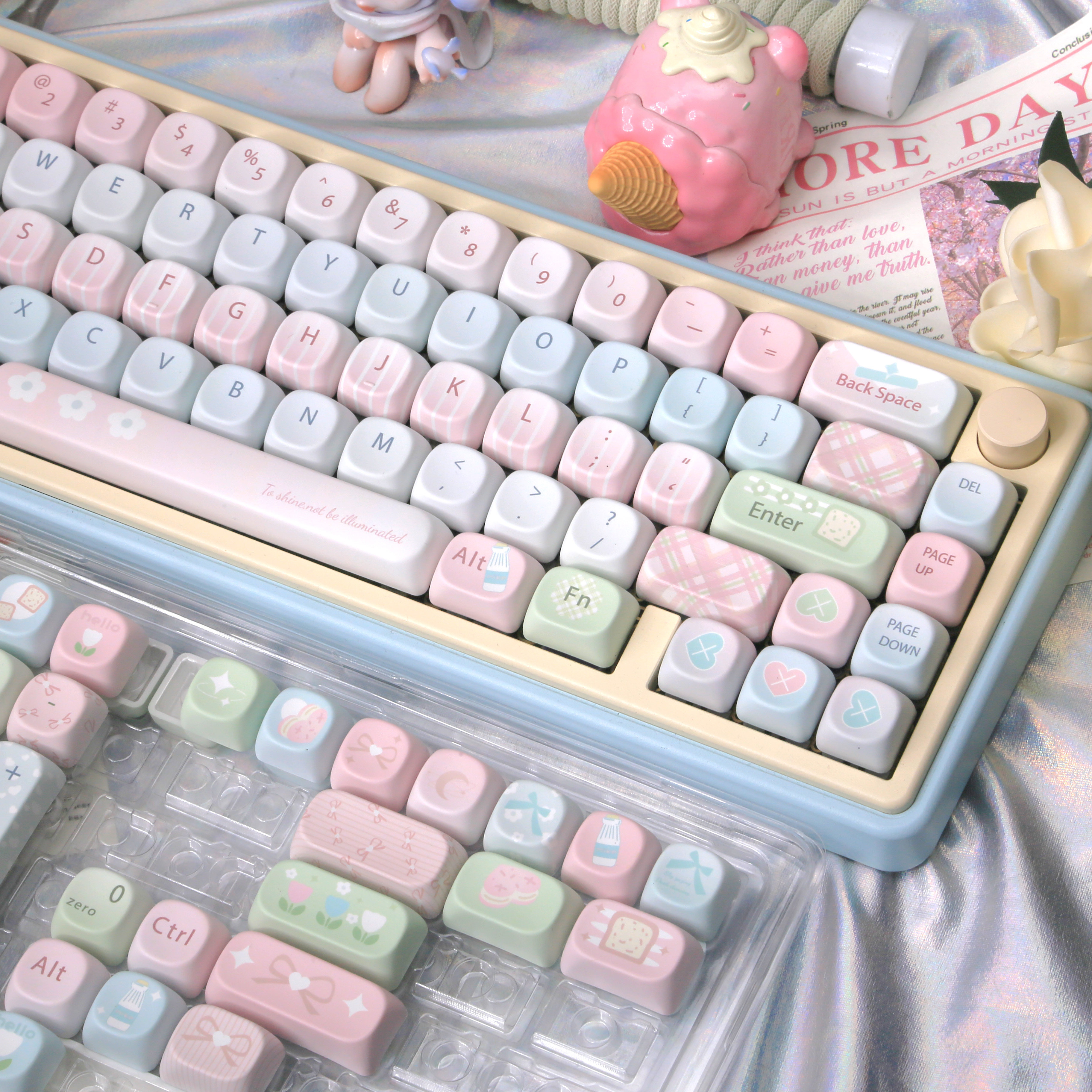 Cute Sweet Pastel MOA Keycaps  - Gaming Keyboard Blue avaliação e preço