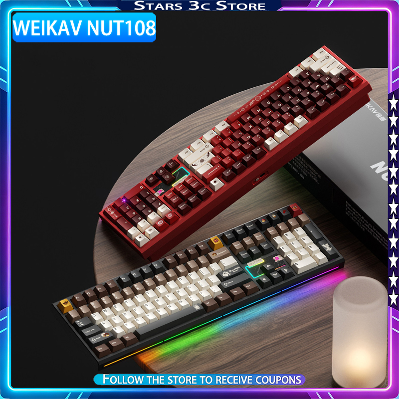 WEIKAV NUT108 Mechanical Keybo - Gaming Keyboard Mechanical Wireless avaliação e preço