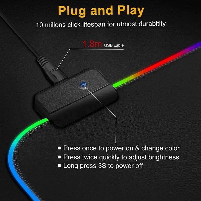 LED Light Mousepad RGB Keyboar - Gaming Keyboard No Rgb avaliação e preço