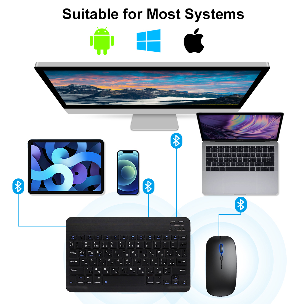 Bluetooth Keyboard and Mouse F - Gaming Keyboard Mouse Wireless avaliação e preço