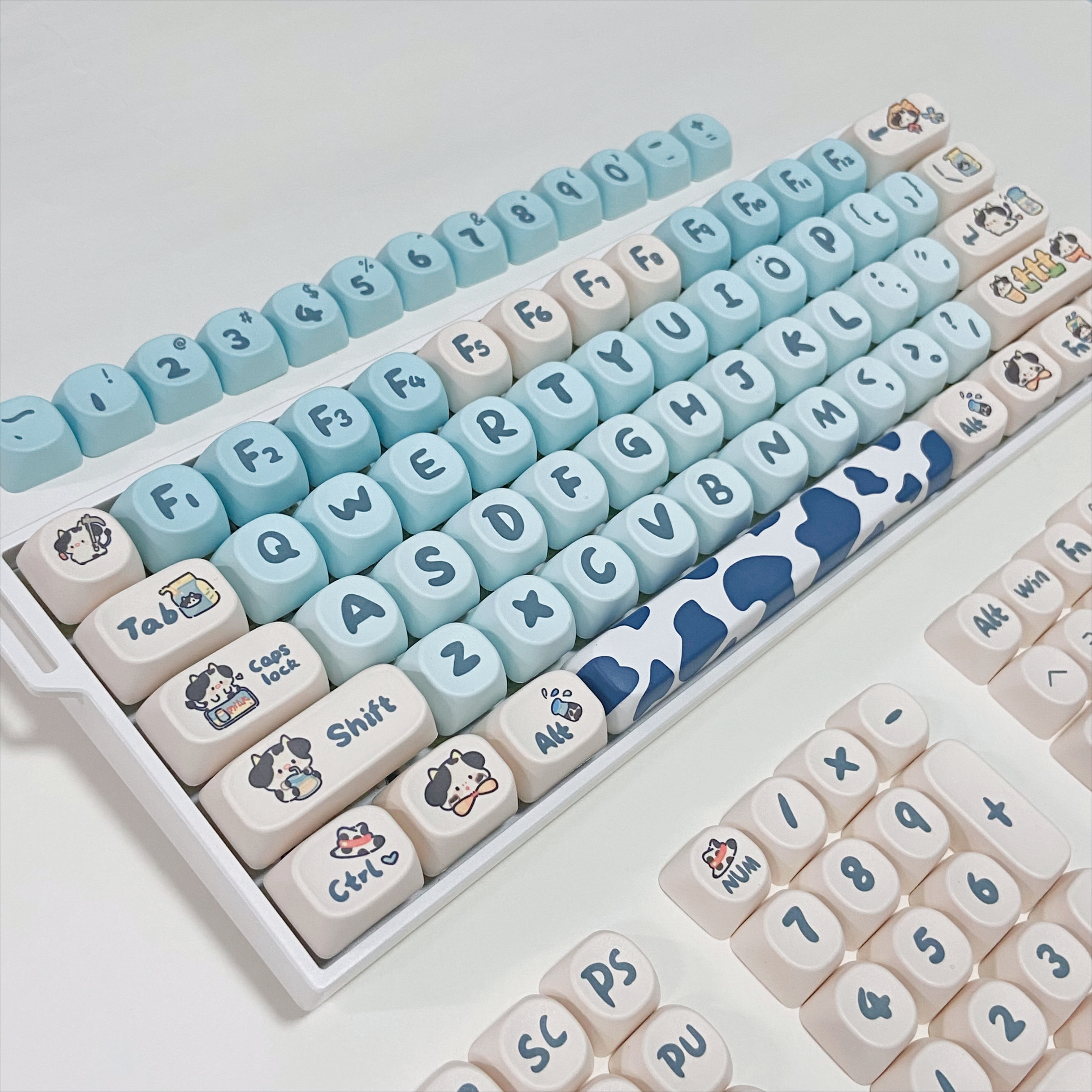 Blue Cow Keycaps for Mechanica - Gaming Keyboard Blue avaliação e preço