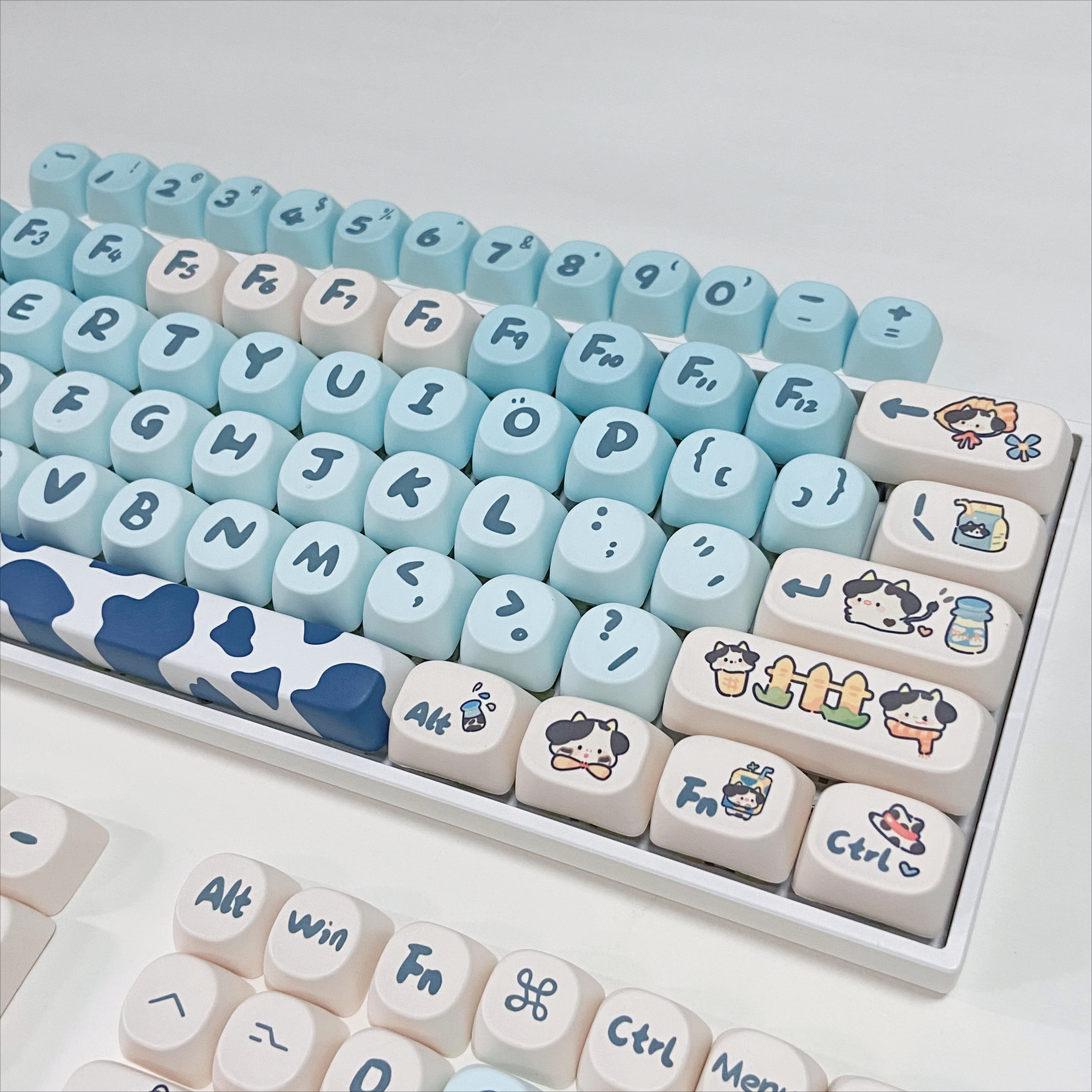 Blue Cow Keycaps for Mechanica - Gaming Keyboard Blue avaliação e preço