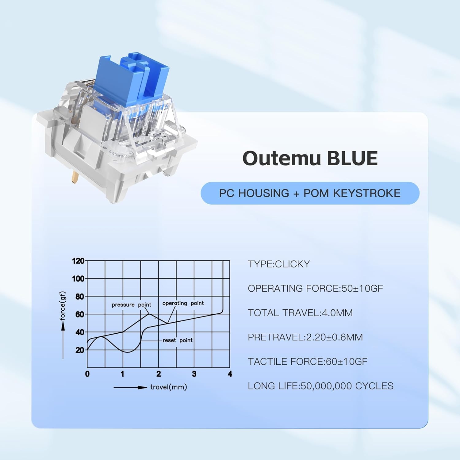 100 Practical Blue Switches, H - Gaming Keyboard Blue avaliação e preço