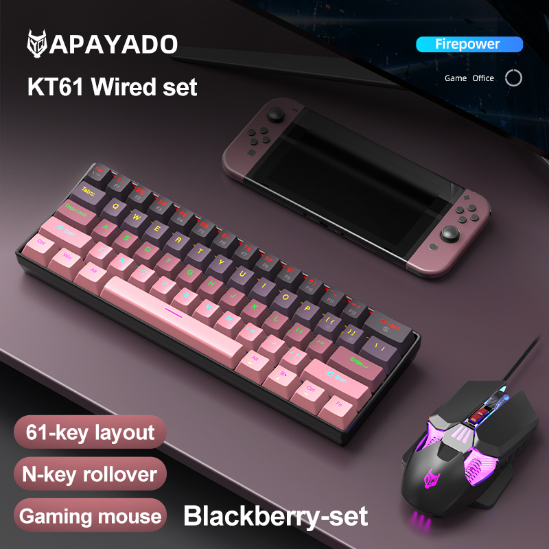 APAYADO KT61 Mechanical Keyboa - Gaming Keyboard Mouse Set avaliação e preço