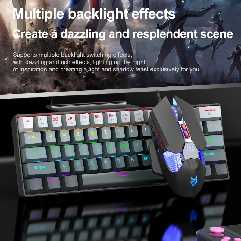 APAYADO KT61 Mechanical Keyboa - Gaming Keyboard Mouse Set avaliação e preço
