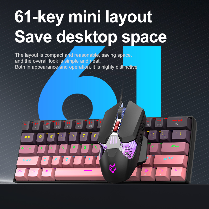 APAYADO KT61 Mechanical Keyboa - Gaming Keyboard Mouse Set avaliação e preço