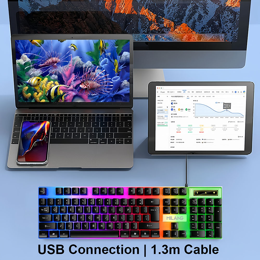 KEBIDUMEI USB Wired Keyboard R - Gaming Keyboard Budget avaliação e preço