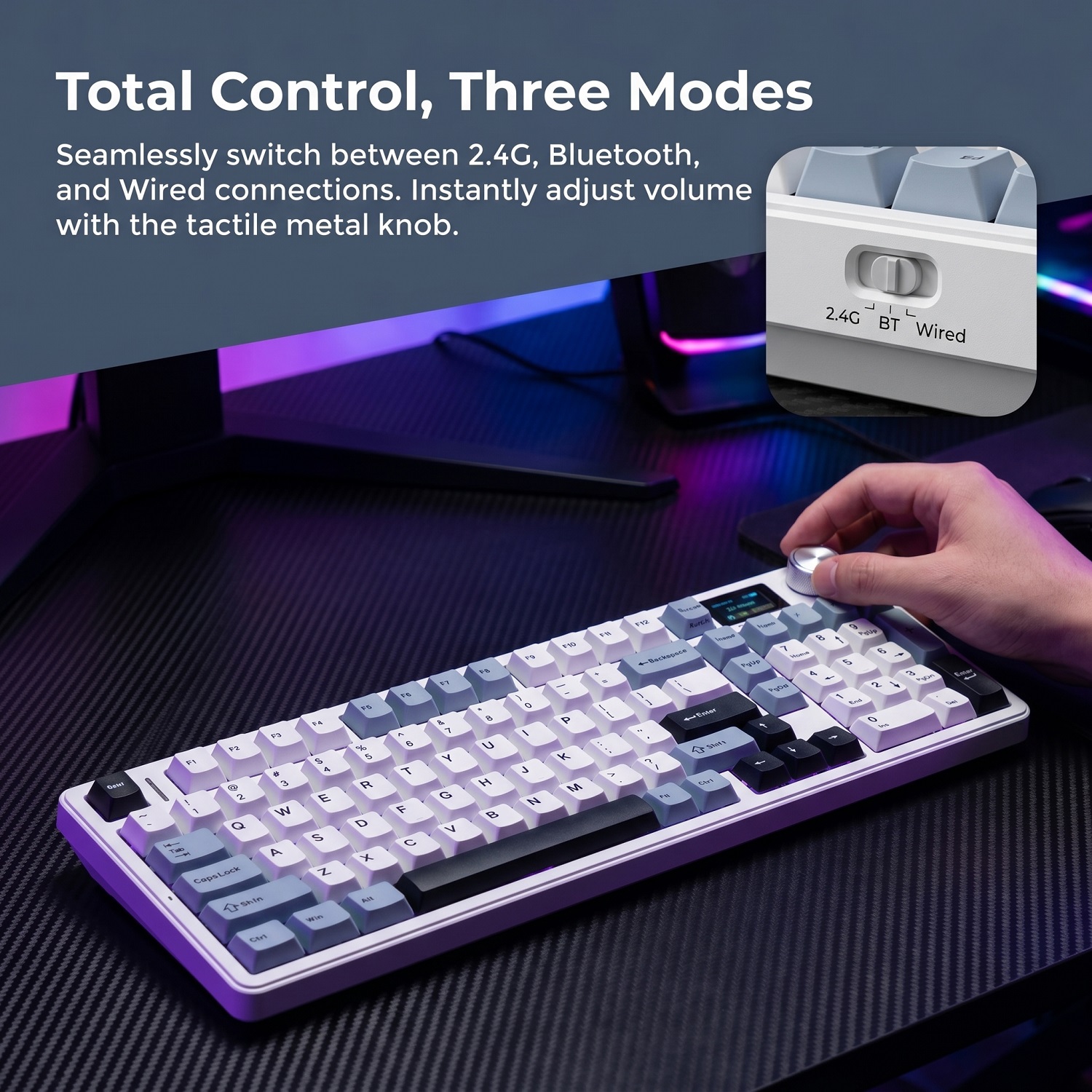 New AULA F99 Max Gasket Mechan - Gaming Keyboard Mechanical Wireless avaliação e preço