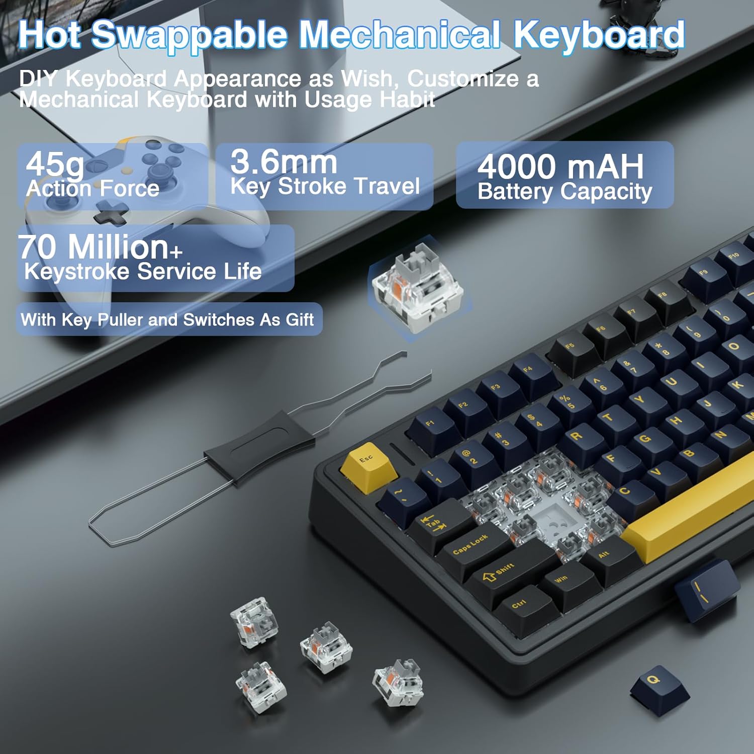 Aula F75 Mechanical Keyboard,  - Gaming Keyboard Number Pad avaliação e preço