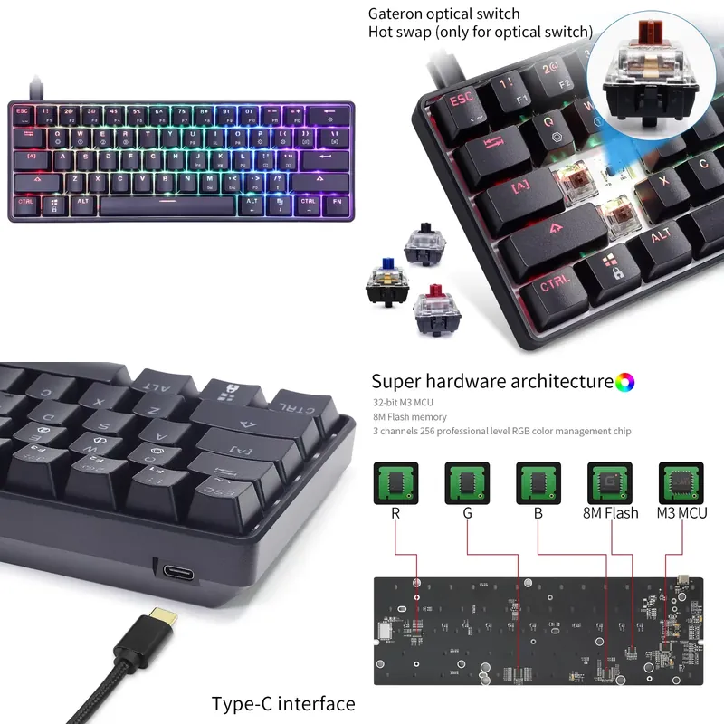 Dropshipping Skyloong Gk61 Sk6 - Gaming Keyboard Mechanical avaliação e preço
