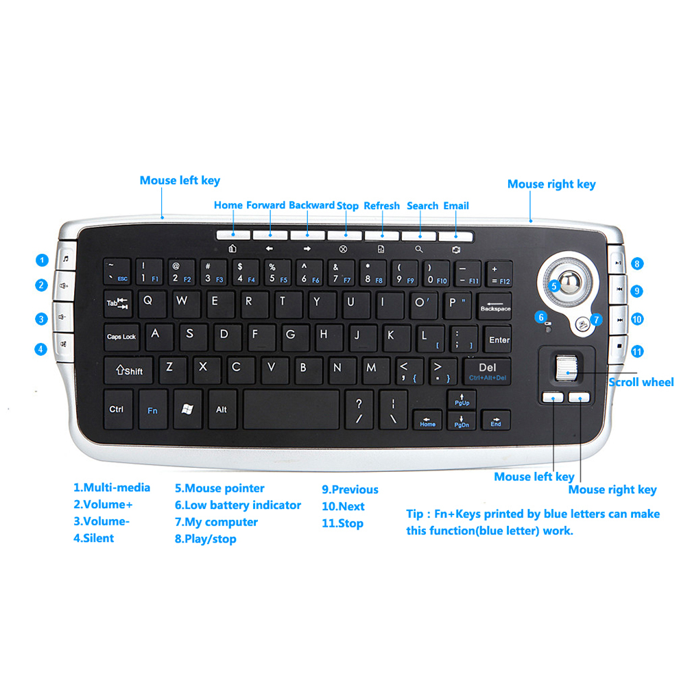 Jomaa Portable USB Wireless Tr - Gaming Keyboard Budget avaliação e preço