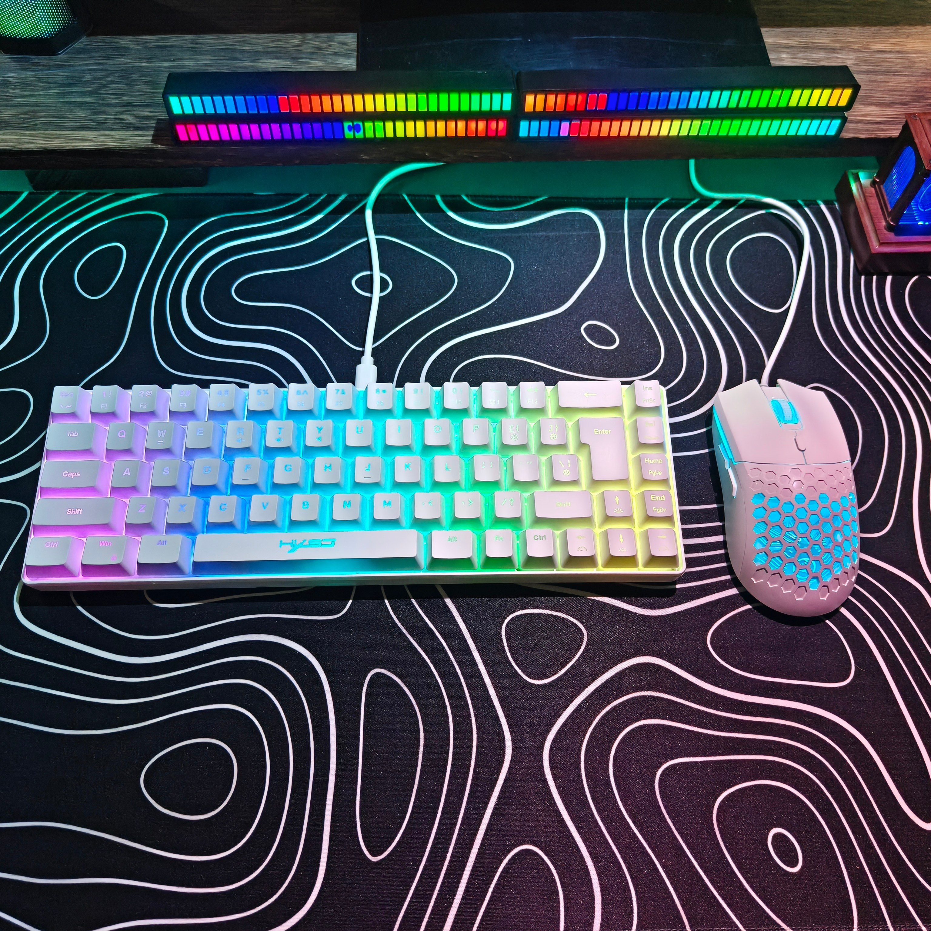 Compact HXSJ 68-Key Mouse and  - Gaming Keyboard Mouse Set avaliação e preço