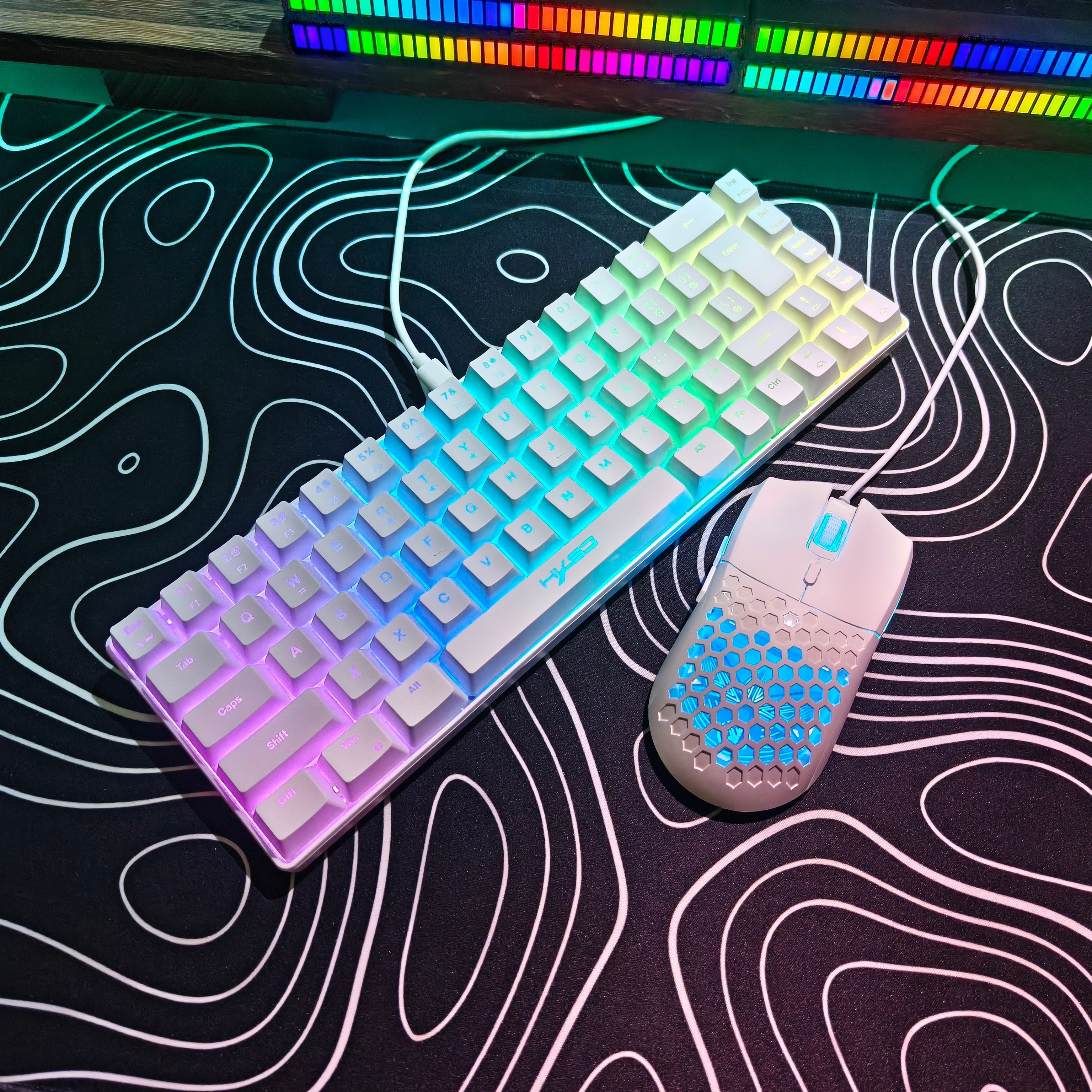 Compact HXSJ 68-Key Mouse and  - Gaming Keyboard Mouse Set avaliação e preço