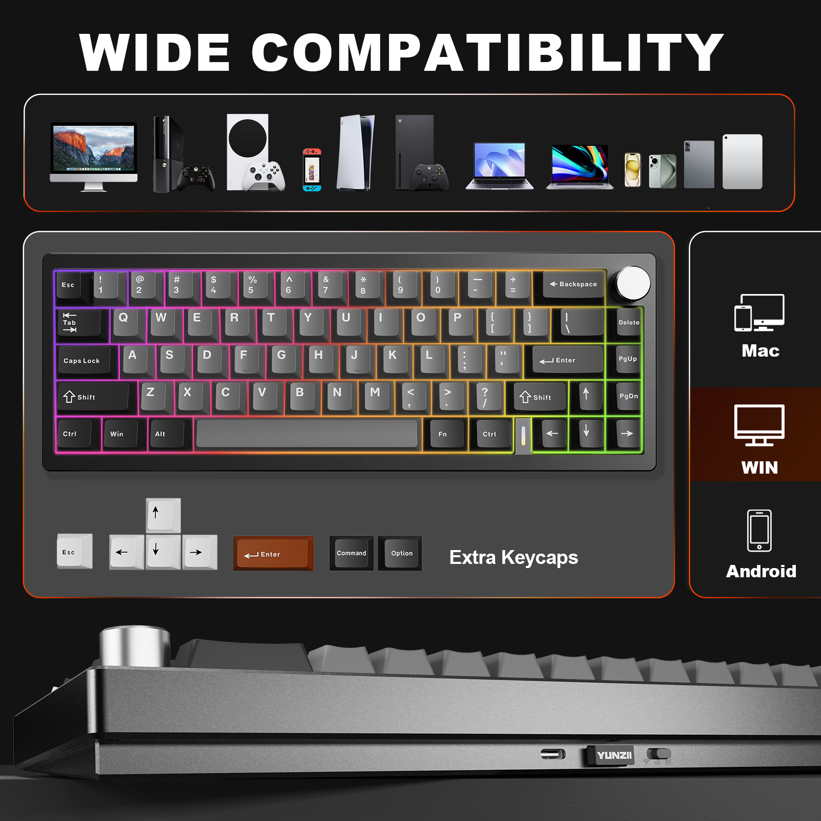 YUNZII AL68 Black QMK/VIA Mech - Gaming Keyboard Mobile avaliação e preço