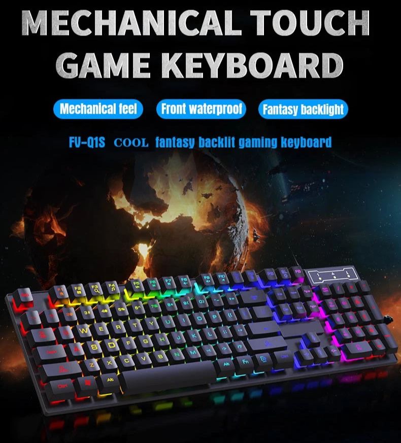 RGB Wired Mechanical Keyboard  - Gaming Keyboard Budget avaliação e preço