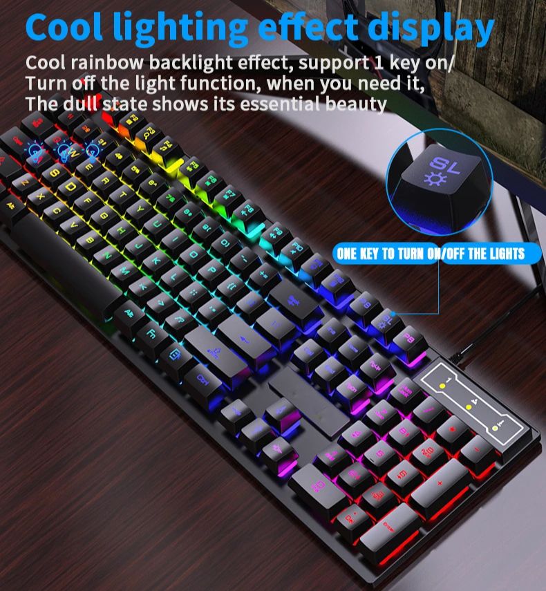 RGB Wired Mechanical Keyboard  - Gaming Keyboard Budget avaliação e preço