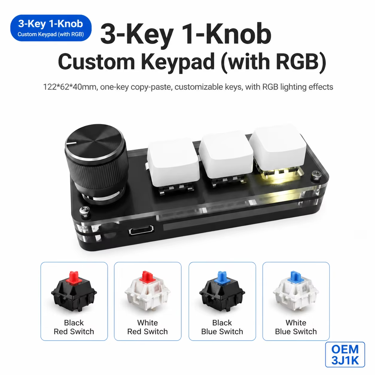 Programmable 3 Keys With Knob  - Gaming Keyboard Number Pad avaliação e preço