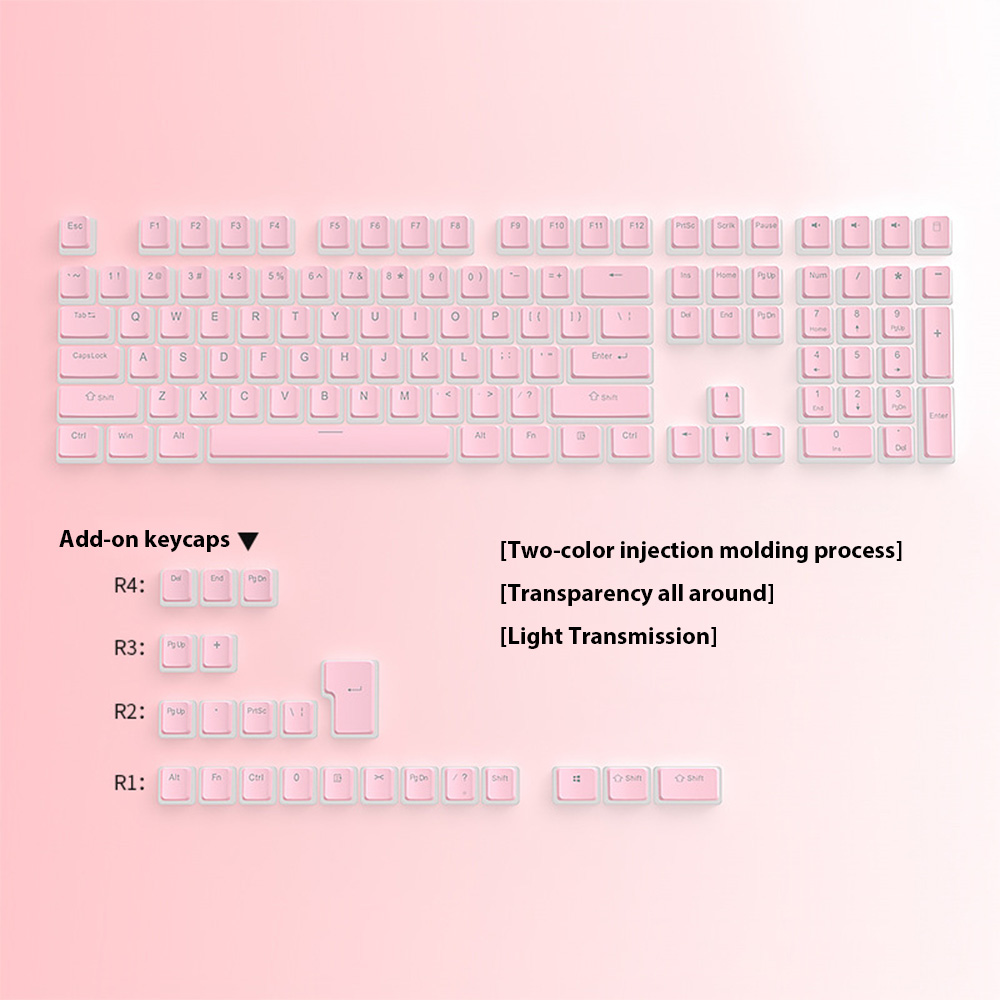 129 Keys Pudding Keycaps PBT D - Gaming Keyboard No Rgb avaliação e preço