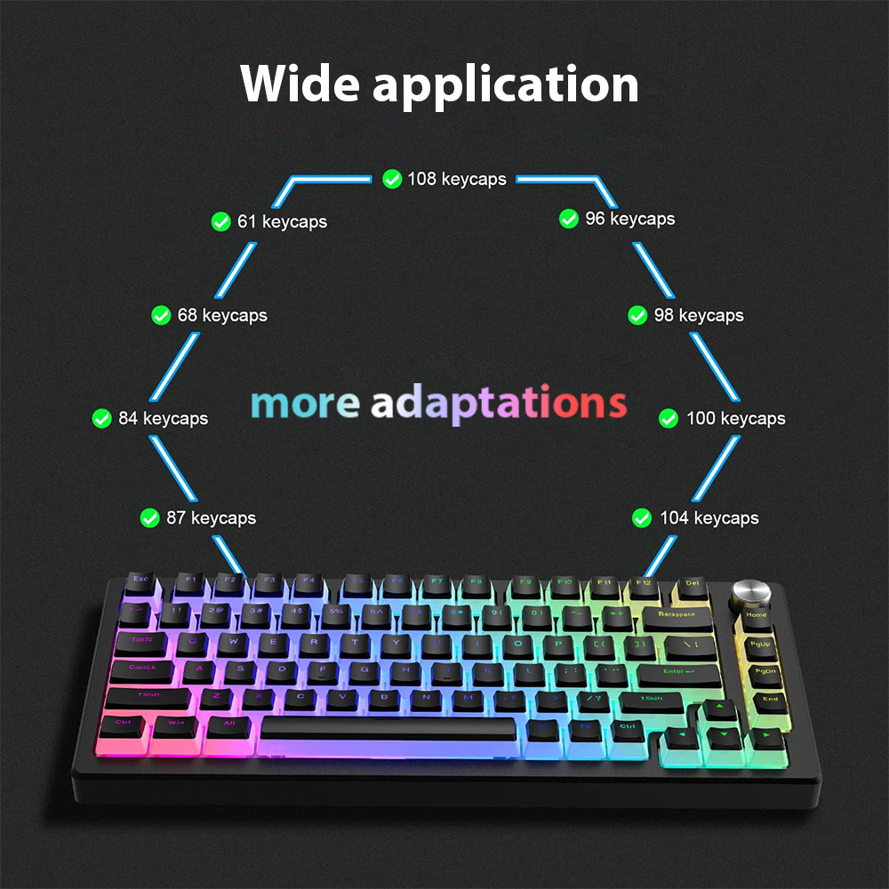 129 Keys Pudding Keycaps PBT D - Gaming Keyboard No Rgb avaliação e preço