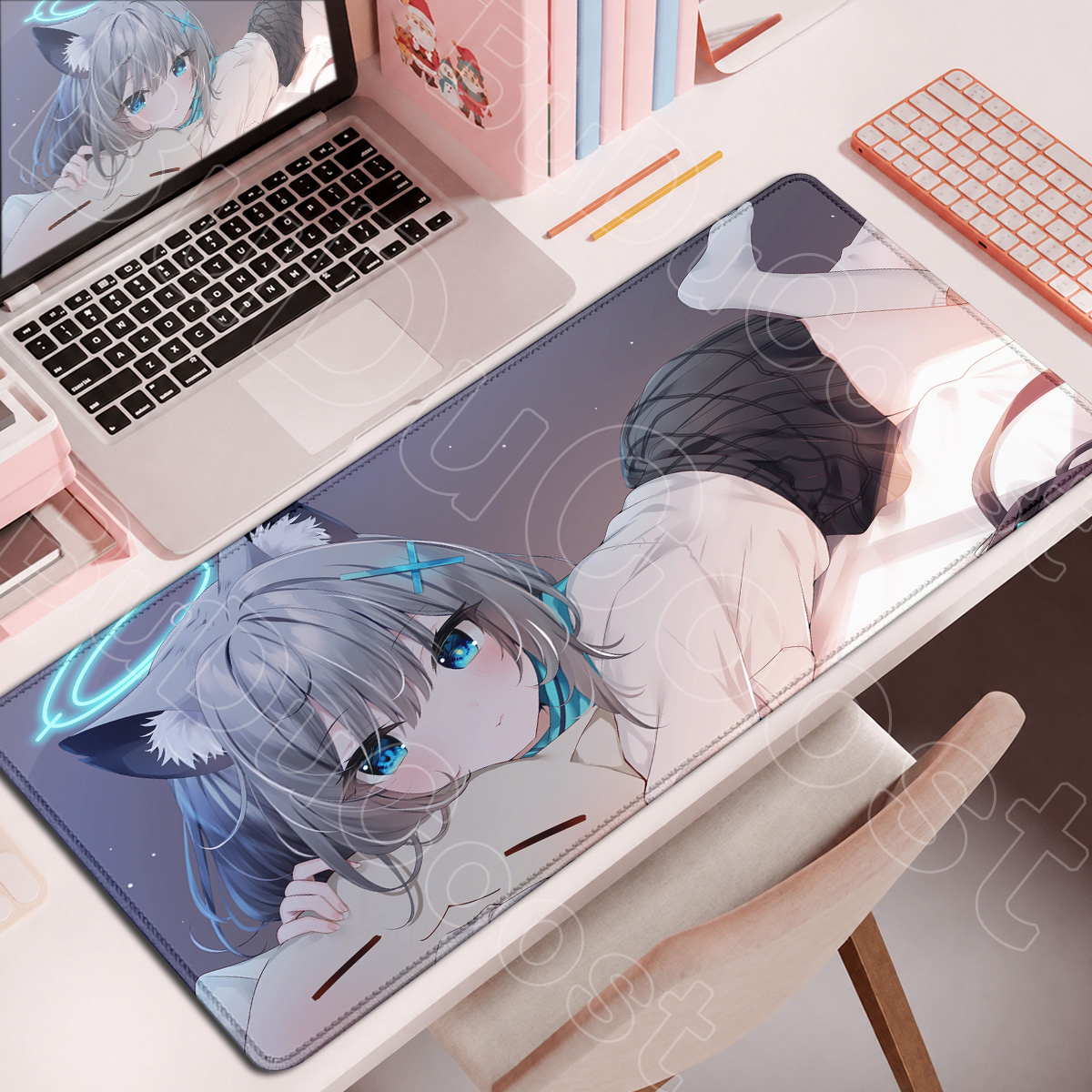 Cute Anime Girl Sunaookami Shi - Gaming Keyboard Blue avaliação e preço